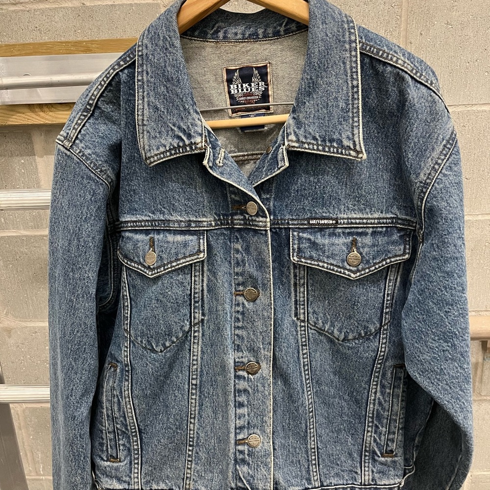 Vintage 90s Harley-Davidson Blue Denim Jean Jacket
